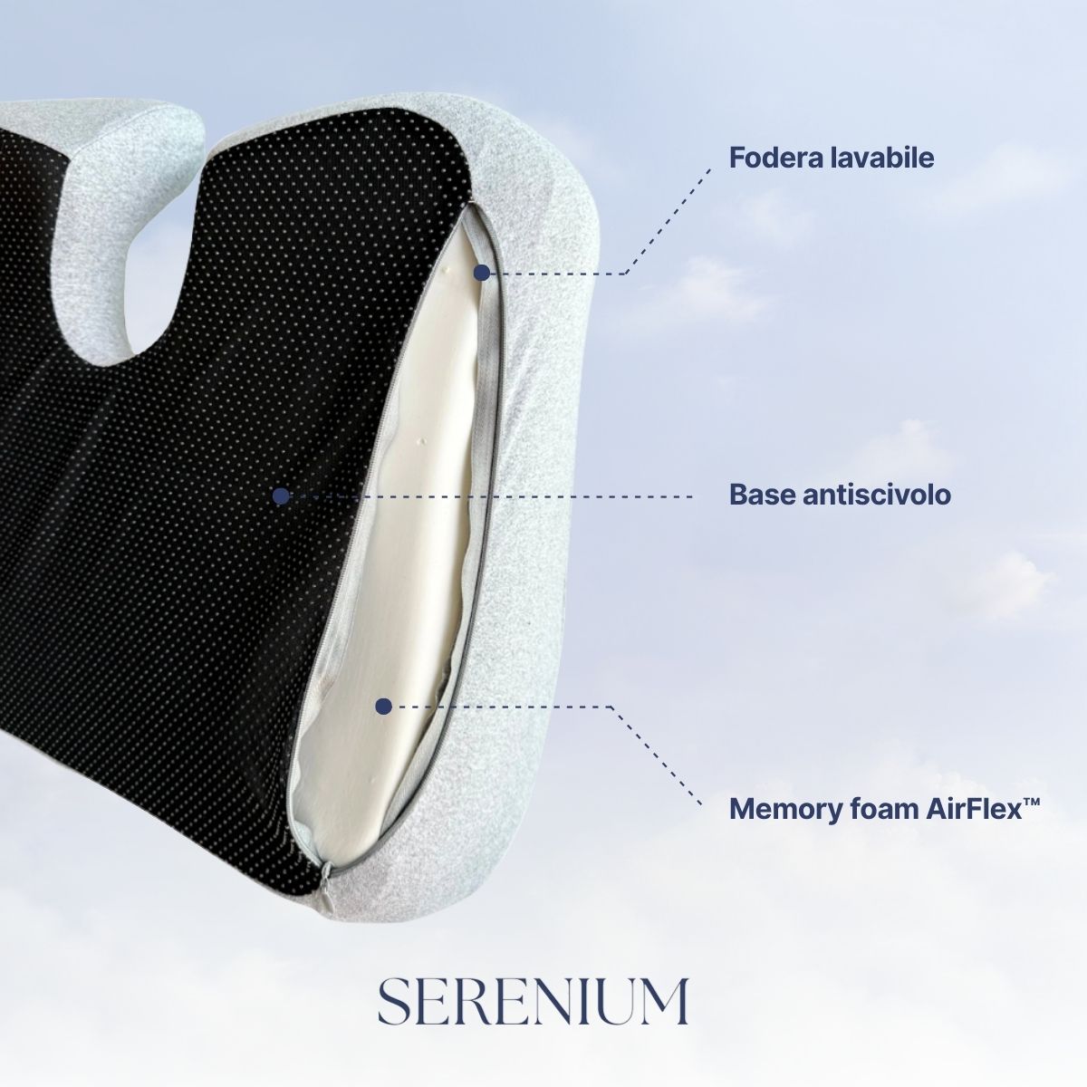 Serenium™ Support – Cuscino Posturale da Ufficio