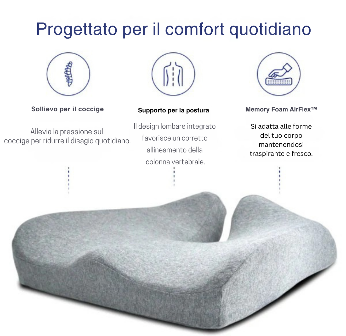 Serenium™ Support – Cuscino Posturale da Ufficio
