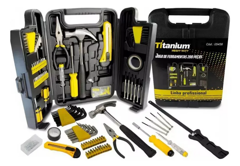 Kit Jogo De Ferramentas 129pcs + Parafusadeira Furadeira 12v